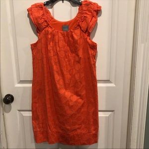 Rabbit Rabbit Rabbit Designs Tangerine Sleeveless 
Ruffle scoop neck Dress Sz 14